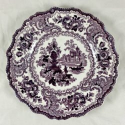 William Adams Purple Fountain Scenery Transferware Plate